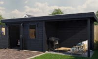 Lugarde Gartenhaus Rostock 676 x 250 cm schwarz