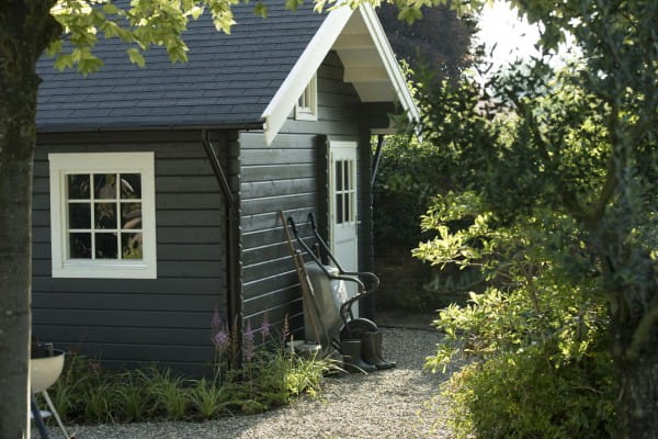 Lasita Maja Gartenhaus Freizeit- Gartenhaus Caroline Gold mit Schlafboden Carbongrau