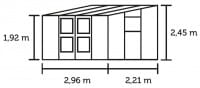 Juliana Anlehngewächshaus Veranda 6,6 m² Abmessungen