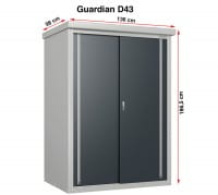 Trimetals Gartenschrank Geräteschrank Medium Guardian D43 Masse