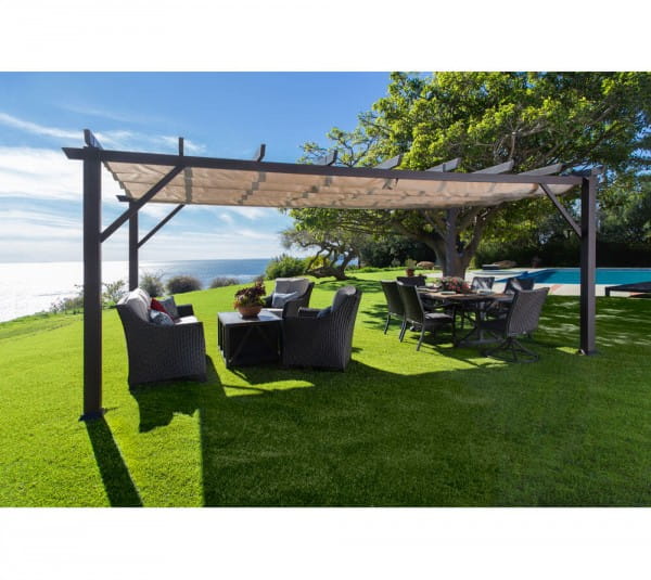 Paragon Outdoor Aluminium Pavillon Gazebo Modena 12 x 20 Espresso 360 x 623 cm