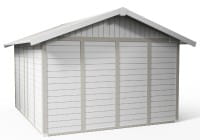Grosfillex Kunststoff Gartenhaus Deco H 11 graugrün/weiss