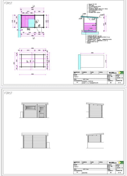 Walfer Gartensauna Roubaix Grundriss