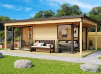 Lasita Maja Gartenhaus Domeo 3 Loggia unbehandelt