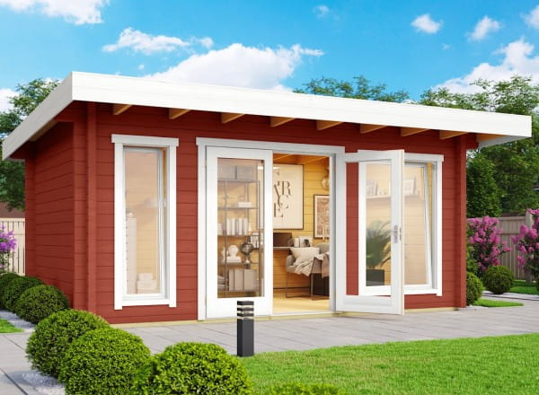 Lasita Maja Blockbohlenhaus Dorset 72 schwedenrot