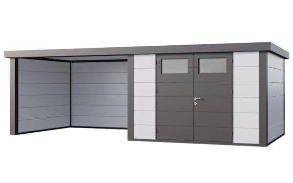 Metallhaus Classico 3030 weiss mit Lounge Large links
