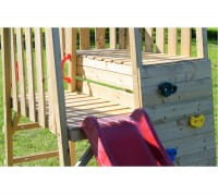 Wendi Toys Spielturm Flamingo Stelzenhaus Kletterturm inkl. Rutsche, Schaukel & Kletterwand