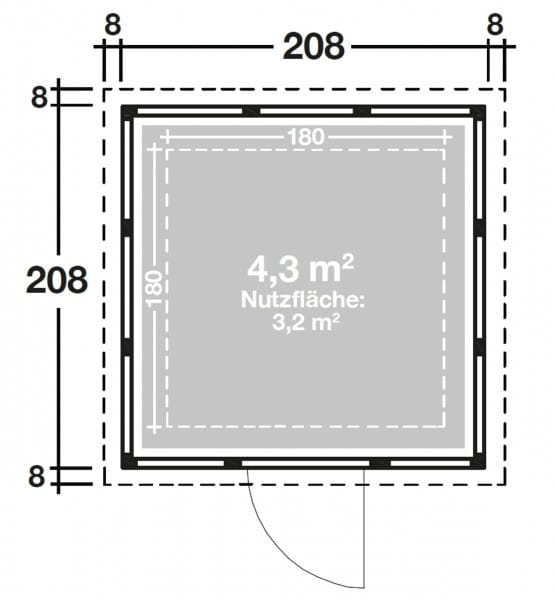 Telluria Metallgerätehaus Classico 2121 Grundriss