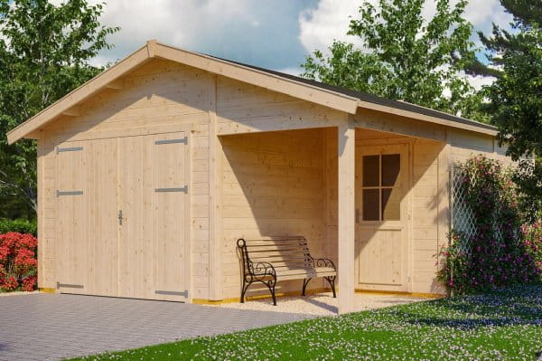 Skan Holz Holzgarage Varberg 2 unbehandelt