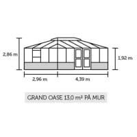 Gewächshaus JULIANA Grand Oase 13,0 m² für Mauer Glas 3 mm 439x296 cm anthrazit