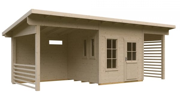 Skan Holz Gartenhaus Namur, 690 x 250 cm, naturbelassen