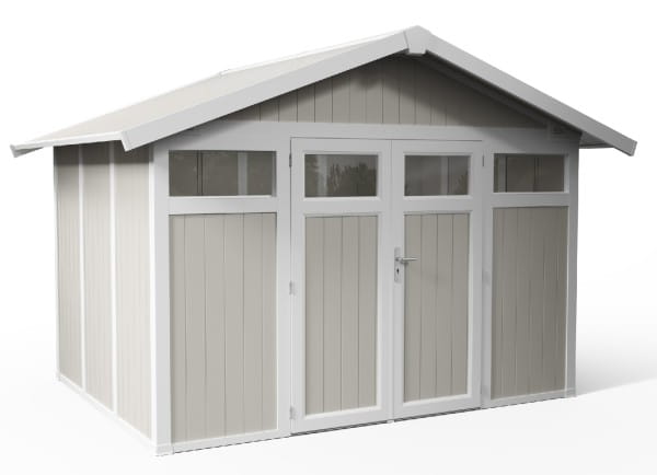 Kunststoff Gartenhaus Utility V 7,5 von Grosfillex weiss/graugrün
