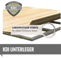 Hausboden: Massivholzboden mit Nut und Feder, Unterkonstruktion aus imprägnierten Bodenbalken