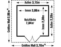 Grosfillex Kunststoff Gartenhaus Utility V 7,5 Grundriss