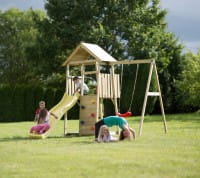 Wendi Toys Spielturm Biene Stelzenhaus Kletterturm inkl. Rutsche & Kletterwand