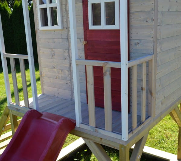 Wendi Toys Kinderspielhaus Frosch Spielturm inkl. Veranda & Rutsche