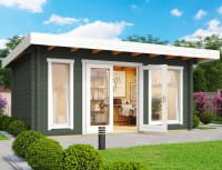 Lasita Maja Blockbohlenhaus Dorset 72 grüngrau