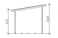 Skan Holz Gartenhaus Namur, 690 x 250 cm, Grundriss