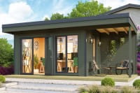 Lasita Maja Gartenhaus Domeo 7 Grüngrau