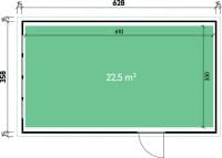 Garage aus Metall Classico 3663 Grundriss