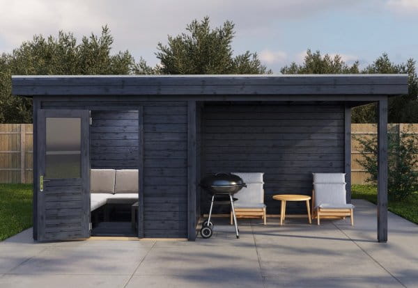 Lugarde Gartenhaus Bremen 538 x 250 cm schwarz