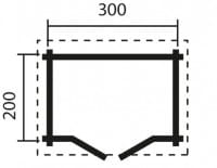 Grundmass: Blockbohlenhaus Nautic 300 x 200 cm 