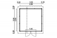 Gartenhaus Nautic 300 x 304 cm Masse