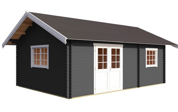 Lasita Maja Gartenhaus Freizeit- Gartenhaus Caroline Gold mit Schlafboden Carbongrau