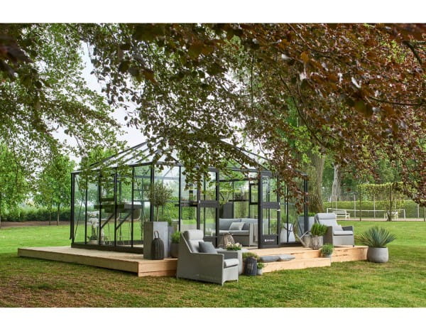Juliana Gewächshaus Grand Oase ESG 3 mm Anthrazit 18,8 m²