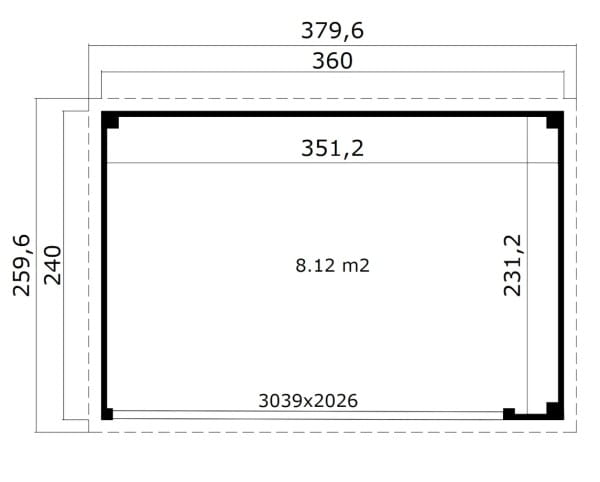 Lasita Maja Gartenhaus Austin 3 Grundriss