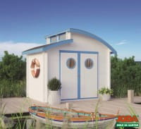 Blockbohlenhaus Nautic 300 x 200 cm naturbelassenem mit 2 Oberlichtfenster