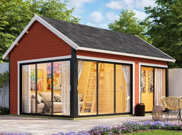 Lasita Maja Gartenhaus Murano 3 schwedenrot