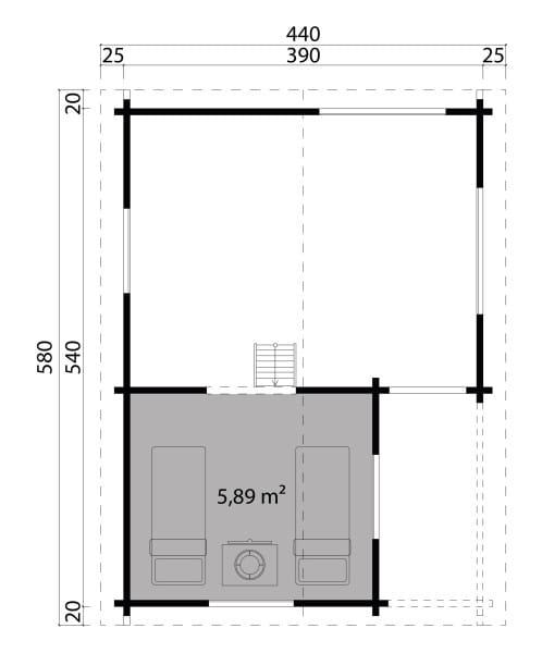 Gartenhaus Tahiti 70 von Lasita Maja Grundriss