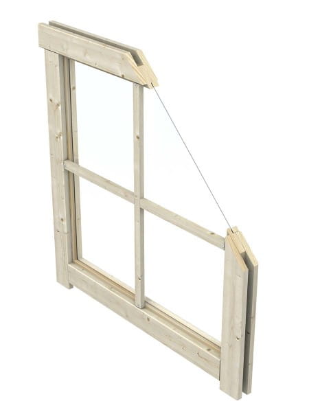 28 mm Fensterrahmen und Einfachverglasung mit Fenstersprossen