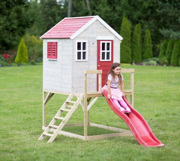 Wendi Toys Kinderspielhaus Tiger Spielturm inkl. Veranda & Rutsche
