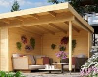 Gartenhaus Sizilien Dachverlängerung unbehandelt