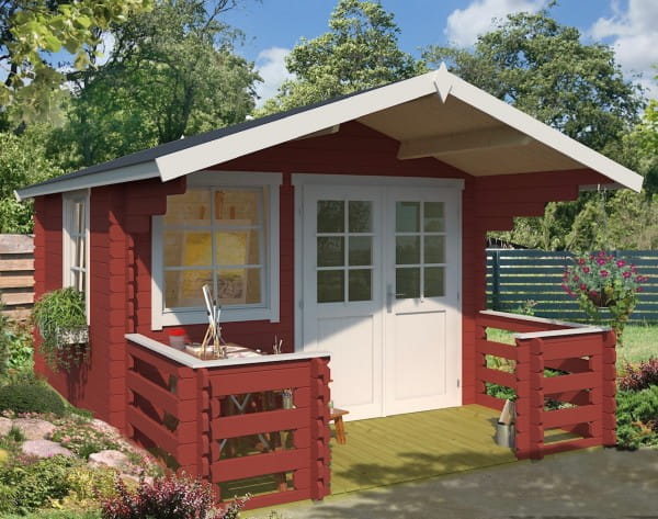 Lasita Maja Blockbohlenhaus Lola 2 schwedenrot