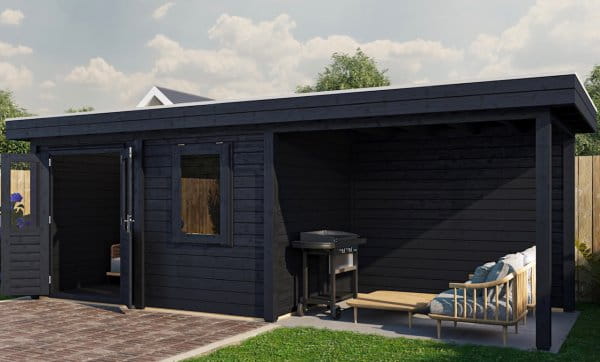 Lugarde Gartenhaus Rostock 676 x 250 cm schwarz
