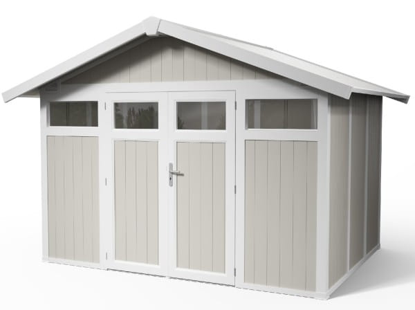 Kunststoff Gartenhaus Utility V 7,5 von Grosfillex weiss/graugrün