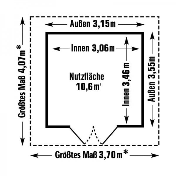 Grosfillex Kunststoff Gartenhaus Deco H 11 Grundriss