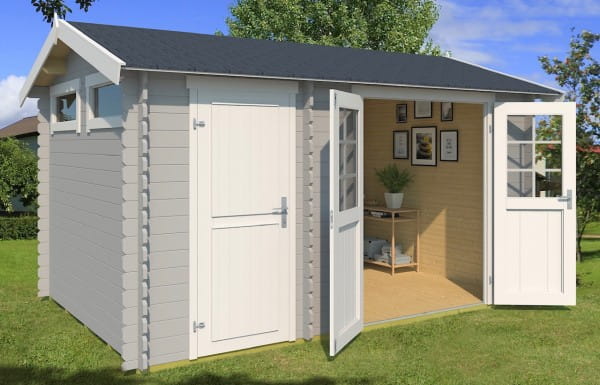 Gartenhaus William 380 x 250 cm Lichtgrau von Lasita Maja