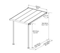 Palram Terrassenüberdachung weiss 230 x 230 cm Grundriss