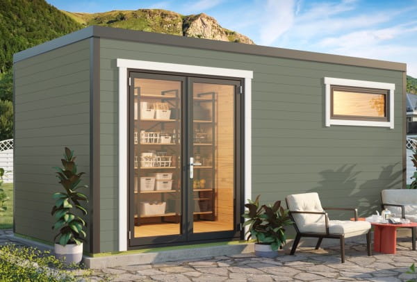 Lasita Maja Gartenhaus Sardinia 3 Grüngrau