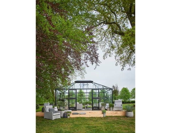 Juliana Gewächshaus Grand Oase ESG 3 mm Anthrazit 18,8 m²