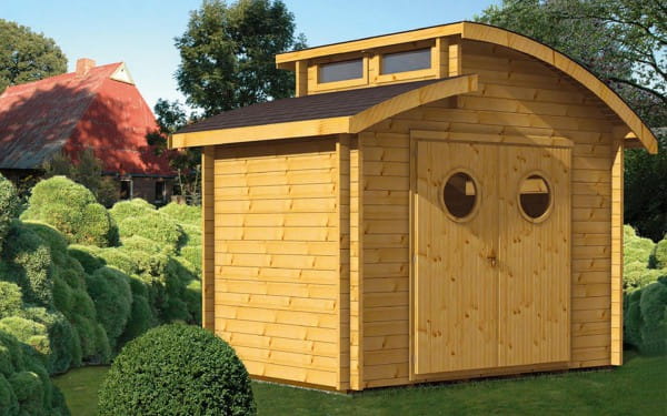 Blockbohlenhaus Nautic 300 x 200 cm naturbelassenem mit 2 Oberlichtfenster