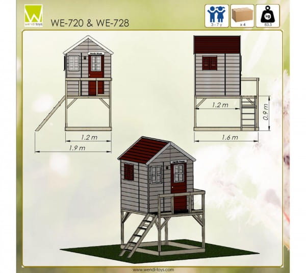Wendi Toys Kinderspielhaus Storch inkl. Fensterladen