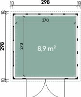 Telluria Metallgerätehaus Luminato 3030 Grundriss