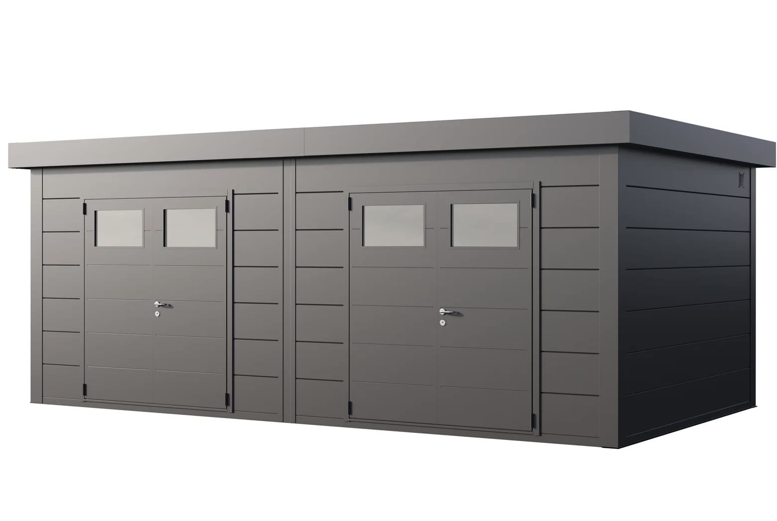 Metall-Gartenhaus-Eleganto-Twin-plus-6436-granitgrau