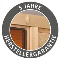 Auf alle Holzteile gewähren wir Ihnen 5 Jahre Garantie, auf alle Saunaöfen und Elektronikteile erhalten Sie 2 Jahre Garantie.