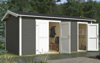 Lasita Maja Gartenhaus Tuvalu XL 300 x 500 cm Farbe Grüngrau
